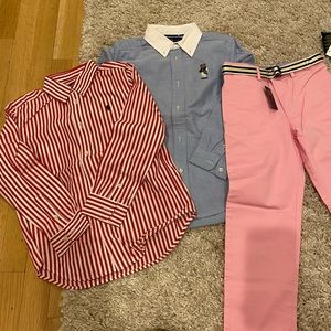 Ralph Lauren - boys size 7 - two shirt & 1 pant w belt